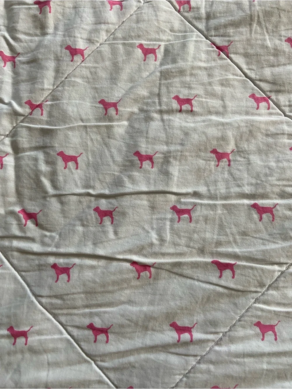 Vintage PINK Victoria's Secret Blanket Dog Crest